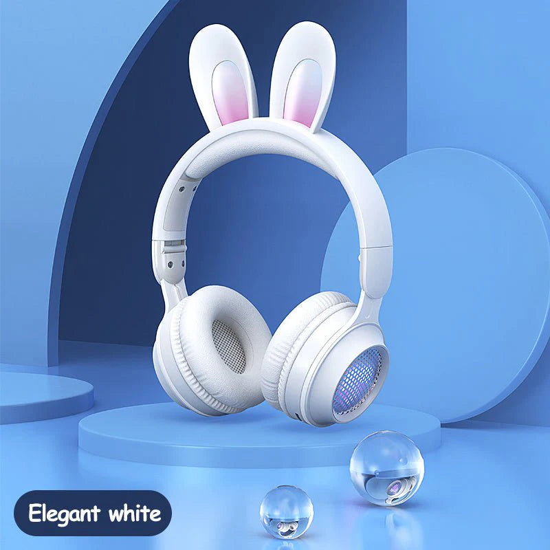 Rabbit Ear Headphones Wireless Luminous Extendable Wheat Headphones - Lees Store